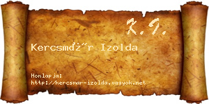Kercsmár Izolda névjegykártya